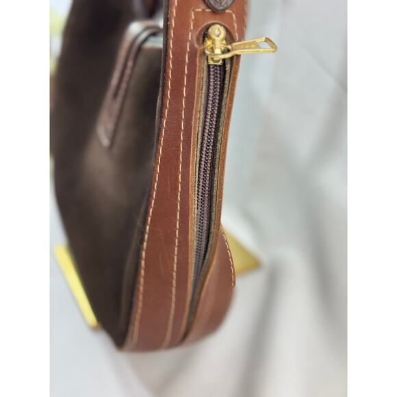 Coronado Dark Chocolate Suede Concealed Carry Purse with Brown Leather Strap - Picture 2 of 16